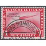 STAMPS GERMANY 1933 Graf Zeppelin Chicago Flight 1m fine used SG 510 Cat £650