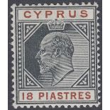 STAMPS CYPRUS 1904 18pi Black and Brown,