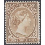 STAMPS FALKLANDS 1895 1/- Grey-Brown,