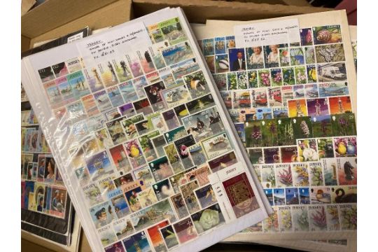 STAMPS : JERSEY, box with various U/M is