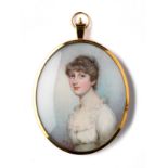 ˜A PORTRAIT MINIATURE OF A LADY, BY DAVID GIBSON (FLOURISHED 1788