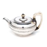 ˜Ⓖ A GEORGE III SILVER TEAPOT, JONATHAN EMES, LONDON, 1808