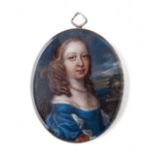 A PORTRAIT MINIATURE OF A LADY, ENGLISH SCHOOL, CIRCA 1655