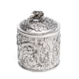 Ⓦ A CHINESE SILVER JAR AND COVER, SUN SHING, CANTON AND HONG KONG, SECOND HALF 19TH CENTURY
