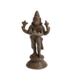 A BRONZE FIGURE OF RAMA AS AVATAR OF VISHNU, SOUTH INDIA, 17TH / 18TH CENTURY