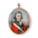 ˜A PORTRAIT MINIATURE OF AN OFFICER, ENGLISH SCHOOL, CIRCA 1790