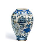 A QAJAR BLUE AND WHITE VASE, PERSIA 19TH CENTURY