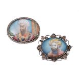 ˜TWO PORTRAITS OF KINGS OF AFGHANISTAN, DELHI, INDIA, CIRCA 1880