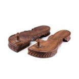A PAIR OF WOOD SANDALS (PADUKA), INDIA, 20TH CENTURY