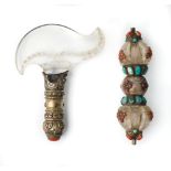 Ⓦ TWO ROCK-CRYSTAL RITUAL OBJECTS, TIBET OR NEPAL