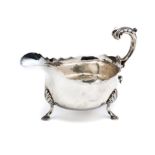 A GEORGE III SILVER SAUCEBOAT, MAKER'S MARK G.S (GRIMWADE 3596), LONDON, 1764