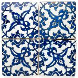 FOUR 'DOME OF THE ROCK' TILES, OTTOMAN PALESTINE OR SYRIA, 16TH CENTURY