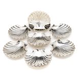 Ⓦ A SET OF EIGHT AMERICAN SILVER BUTTER SHELLS, CURRIER & ROBY, NEW YORK, EARLY 20TH CENTURY