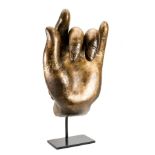 A MONUMENTAL SHEET BRASS HAND FROM A BUDDHIST DEITY, PROBABLY TIBET, 19TH CENTURY