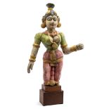 A CARVED AND PAINTED WOOD FIGURE OF A GODDESS, PROBABLY ORISSA, EASTERN INDIA, EARLY 20TH CENTURY