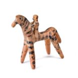 Ⓦ A BOEOTIAN TERRACOTTA HORSE AND RIDER, MID 6TH CENTURY B.C.