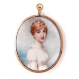˜A PORTRAIT MINIATURE OF A LADY, BY WILLIAM WOOD (1769
