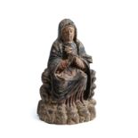 A CARVED AND PAINTED WOOD FIGURE OF THE VIRGIN MARY, GOA, 18TH CENTURY