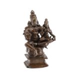 A BRONZE UMAMAHESVARA GROUP, TAMIL NADU, SOUTH INDIA, 17TH / 18TH CENTURY