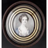 ˜A PORTRAIT MINIATURE OF A LADY, ATTRIBUTED TO RICHARD COSWAY (1742