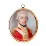 ˜A PORTRAIT MINIATURE OF AN OFFICER, ENGLISH SCHOOL, CIRCA 1800