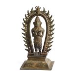 A BRONZE FIGURE OF A DEITY, KERALA OR KARNATAKA, SOUTH