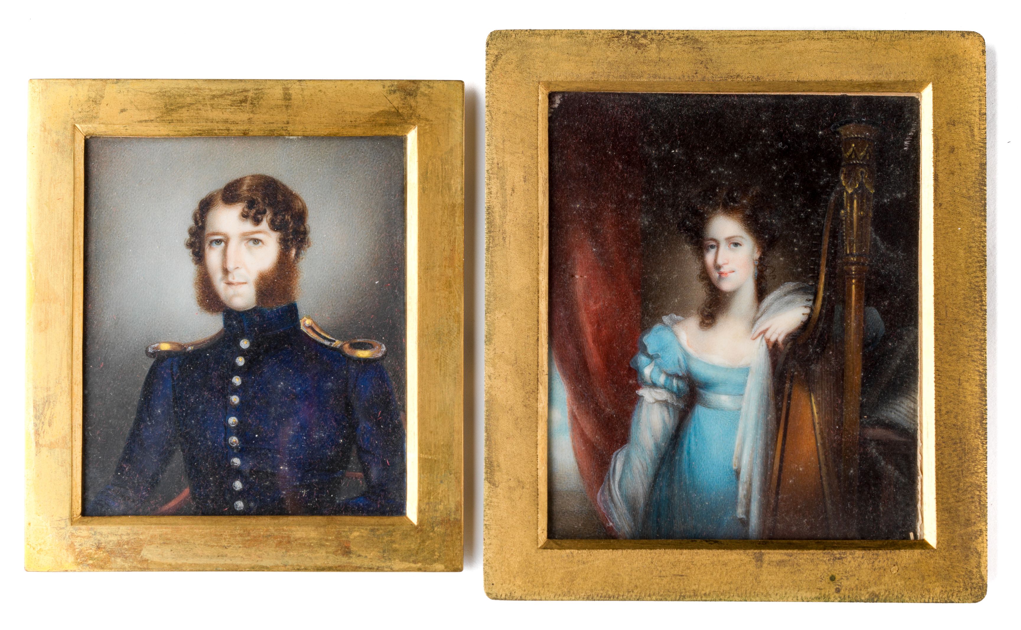 ˜Ⓖ TWO PORTRAIT MINIATURES, ONE OF JOHN COKE, THE OTHER OF A LADY, ENGLISH SCHOOL, CIRCA 1815