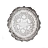 AN EDWARDIAN SILVER SALVER, ATKIN BROTHERS, SHEFFIELD, 1901