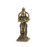 A BRONZE FIGURE OF HANUMAN, WESTERN DECCAN, INDIA, CIRCA 18TH CENTURY