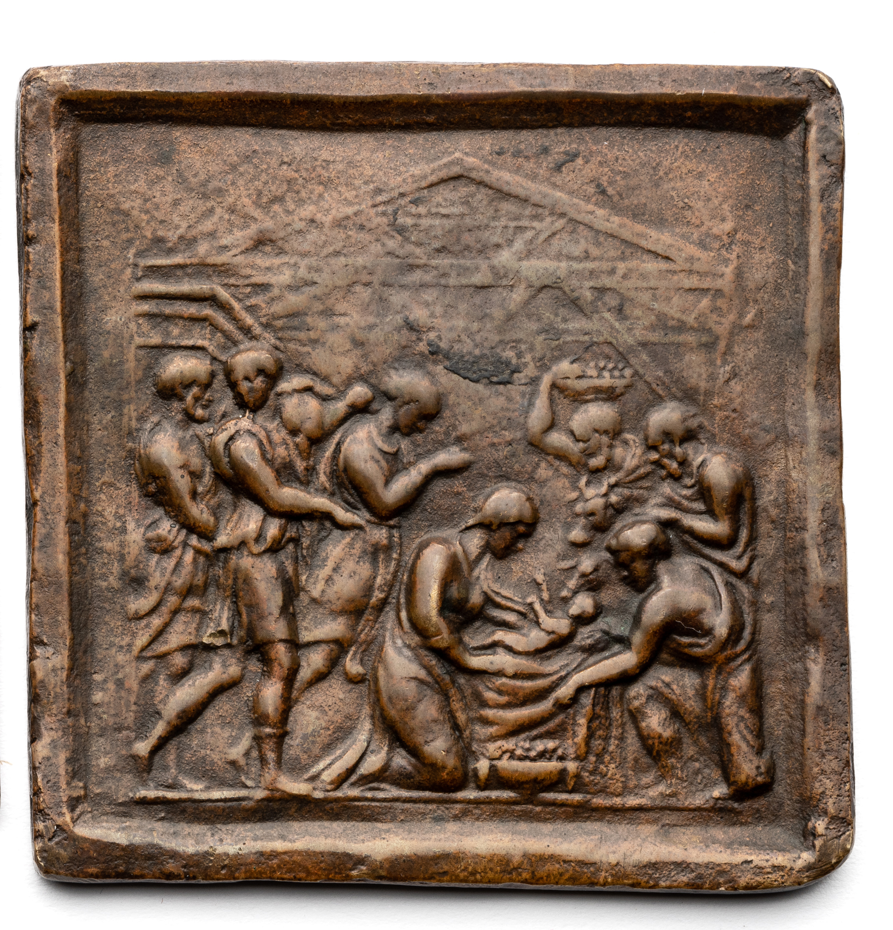 □ A BRONZE PLAQUE OF THE ADORATION OF THE SHEPHERDS, AFTER VALERIO BELLI (C.1468-1546), PROBABLY 19T