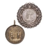 □ A SILVER-GILT RELIGIOUS MEDAL OF ADAM AND EVE, AFTER HANS REINHART (1501-1581), GERMAN, DATED 1551