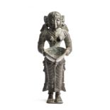 A BRONZE FIGURE OF DIPALAKSHMI, SOUTH INDIA, 19TH CENTURY