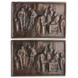 □ A BRONZE PLAQUETTE OF THE SALE OF INDULGENCES, DUTCH, 17TH CENTURY