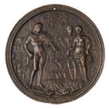 □ A BRONZE PLAQUETTE OF ORPHEUS REDEEMING EURYDICE, AFTER GALEAZZO MONDELLA, KNOWN AS MODERNO (1467-