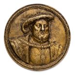 □ A BRONZE-GILT PORTRAIT MEDALLION OF HENRY VIII, MANNER OF HANS SCHWARZ (C.1492-AFTER 1532)