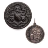 □ A SILVER MEDAL OF ST CHRISTOPHER AND THE CHRIST CHILD
