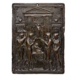 □ A BRONZE PLAQUETTE OF THE PRESENTATION IN THE TEMPLE, AFTER VALERIO BELLI (1468-1546), LATE 16TH /