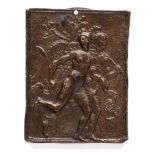 □ A DOUBLE-SIDED BRONZE PLAQUETTE, AFTER GALEAZZO MONDELLA, KNOWN AS MODERNO (1467-1528)