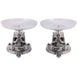 A PAIR OF FRENCH SILVER COMPORT STANDS, MAISON ODIOT, PARIS, CIRCA 1880