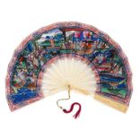 ˜A CHINESE IVORY ~MANDARIN~ (OR ~THOUSAND FACES~) FAN, CANTON, SECOND HALF 19TH CENTURY