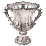 A WILLIAM IV SILVER WINE COOLER, EDWARD BARNARD & SONS, LONDON, 1832