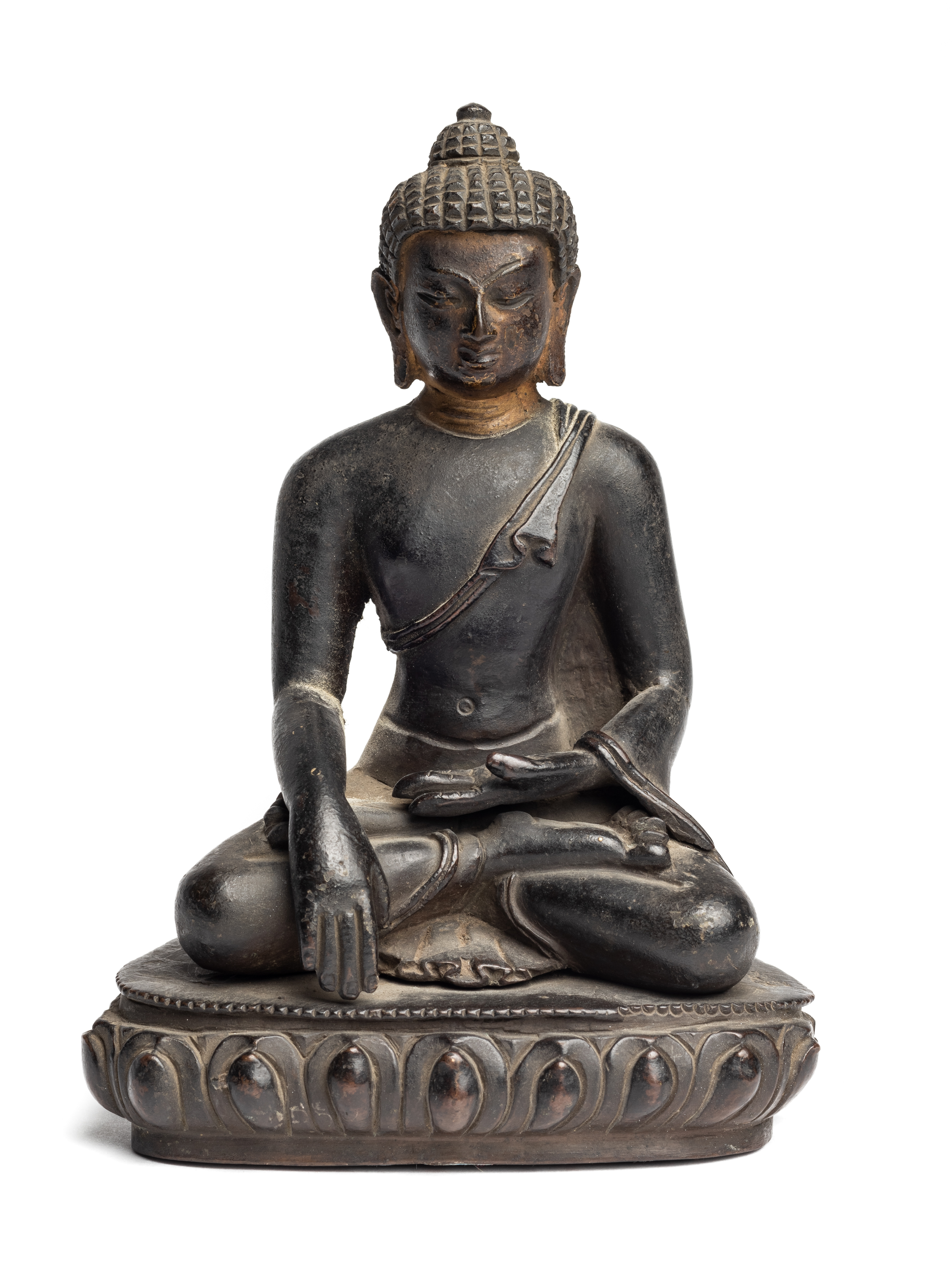 A BRONZE FIGURE OF BUDDHA, NEPAL, 19TH CENTURY