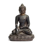 A BRONZE FIGURE OF BUDDHA, NEPAL, 19TH CENTURY