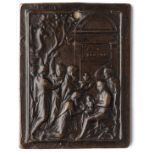 □ A BRONZE PLAQUETTE OF THE ADORATION OF THE MAGI, VALERIO BELLI (C.1468-1546), PROBABLY 16TH CENTUR