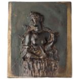 □ A BRONZE PLAQUETTE OF THE DEATH OF LUCRETIA, PROBABLY GERMAN 17TH CENTURY