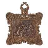 □ A BRONZE PLAQUETTE OF THE HOLY FAMILY WITH ST. JOHN THE BAPTIST, SOUTH GERMAN, 17TH CENTURY