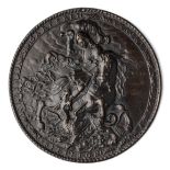 □ A COPPER ELECTROTYPE MEDALLION OF ST GEORGE, ENGLISH, MID 19TH CENTURY