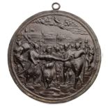 □ A BRONZE ROUNDEL OF THE OATH OF THE VICTORS FROM THE LIBERATION OF THE ANTWERP CITADEL, AFTER MART
