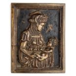 □ A BRONZE PLAQUETTE OF THE VIRGIN AND CHILD, AFTER DONATELLO (C.1386- 1466), FLORENCE OR PADUA, PRO