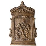 □ A BRONZE PAX OF THE ENTOMBMENT, AFTER GALEAZZO MONDELLA, KNOWN AS MODERNO (1467-1528)